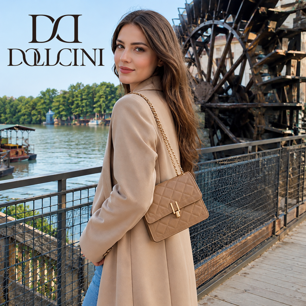 Dollcini Geantă de umăr elegantă pentru femei – Piele ecologică impermeabilă, în mai multe culori