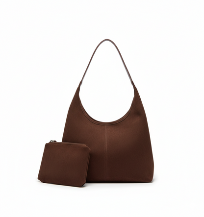 Dollcini, Geantă de umăr mare pentru femei, stil street fashion, cu portfard – piele ecologică, închidere magnetică, pentru uz zilnic