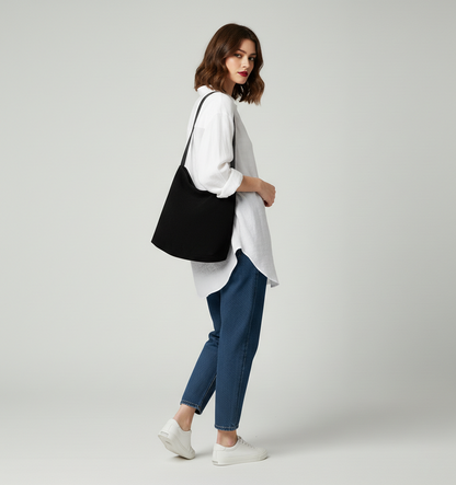 Dollcini, Geantă de umăr mare pentru femei, stil street fashion, cu portfard – piele ecologică, închidere magnetică, pentru uz zilnic