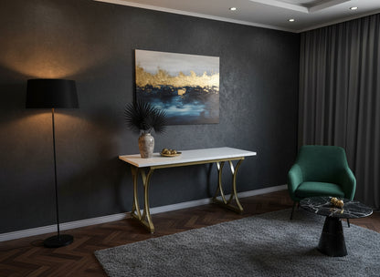 Dollcini Otthon Fehér Étkezőasztal Arany Lábakkal