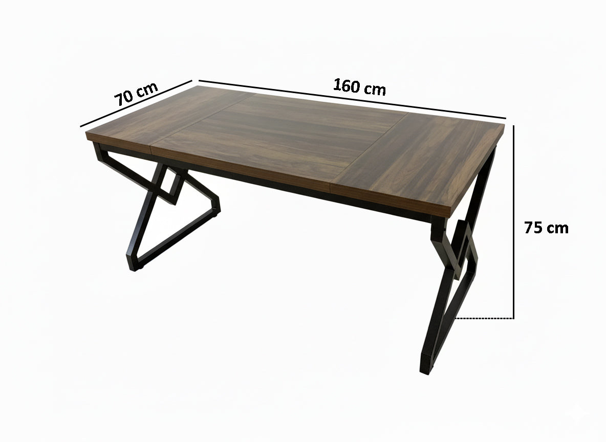 Dollcini Otthon Ipari Stílusú Étkezőasztal, 160 cm