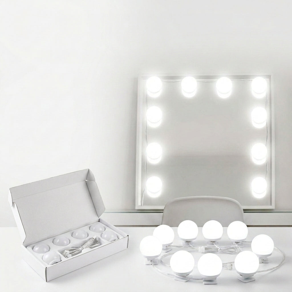 Dollcini Otthon Hollywoodi LED Sminklámpa – 10 Izzós, Tükörre