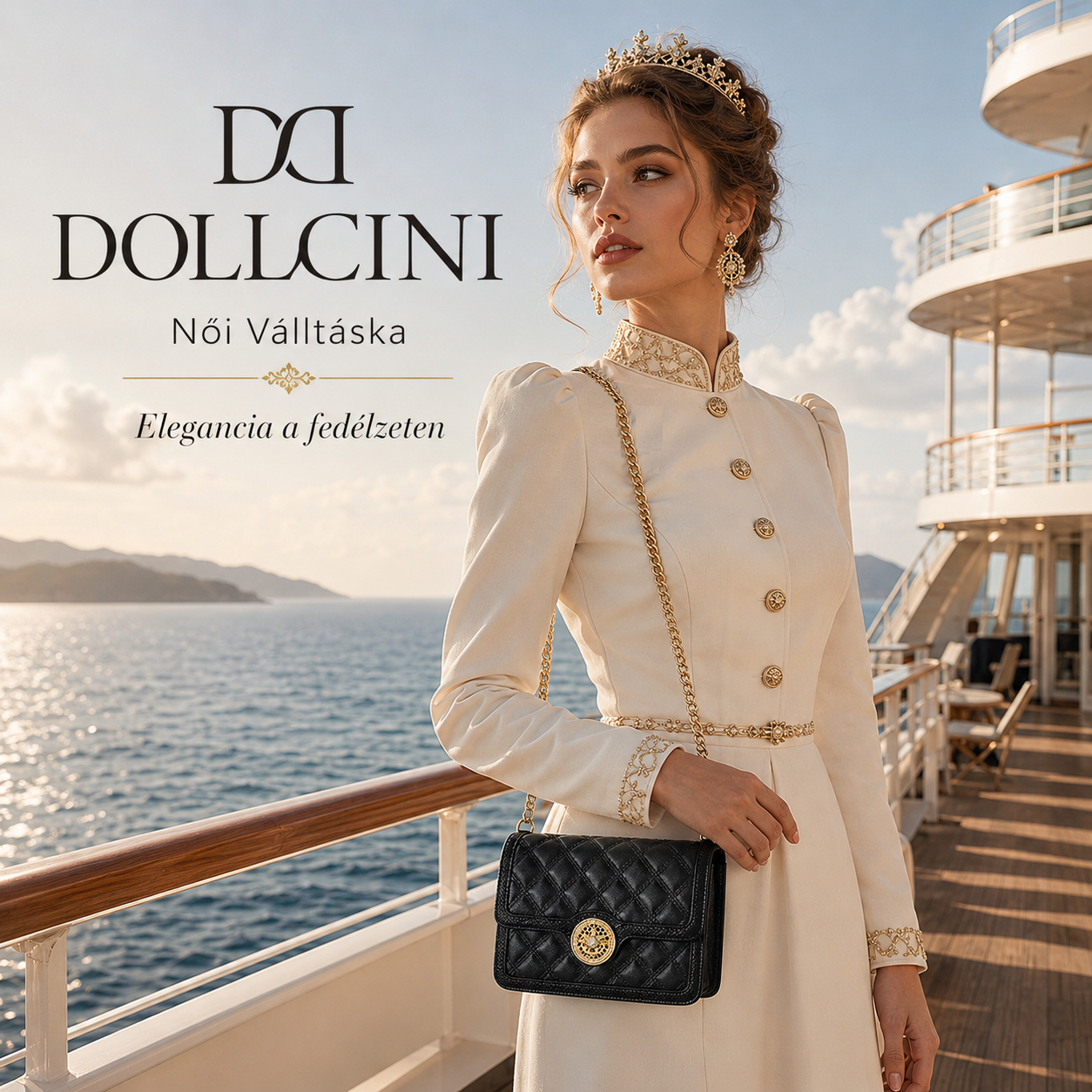 Dollcini Láncos Női Válltáska – Kígyóbőr Mintás Műbőr