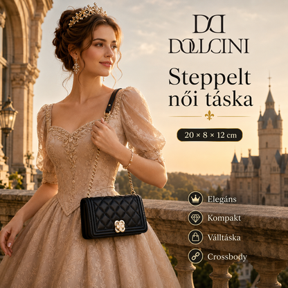 Dollcini Geantă de umăr matlasată pentru femei – Elegantă, cu lanț auriu