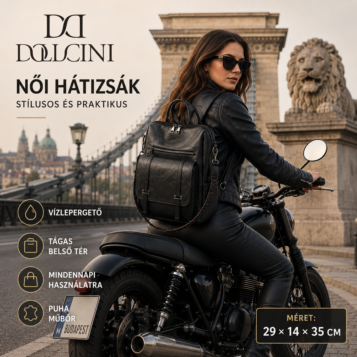Dollcini Rucsac și Geantă de Umăr Retro European–American pentru Femei – Mai Multe Compartimente, Piele Ecologică, Pentru Uz Zilnic