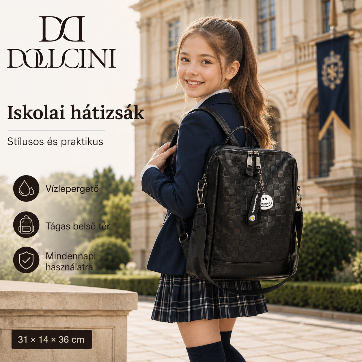 Dollcini Rucsac pentru femei – Piele ecologică impermeabilă, elegant și practic