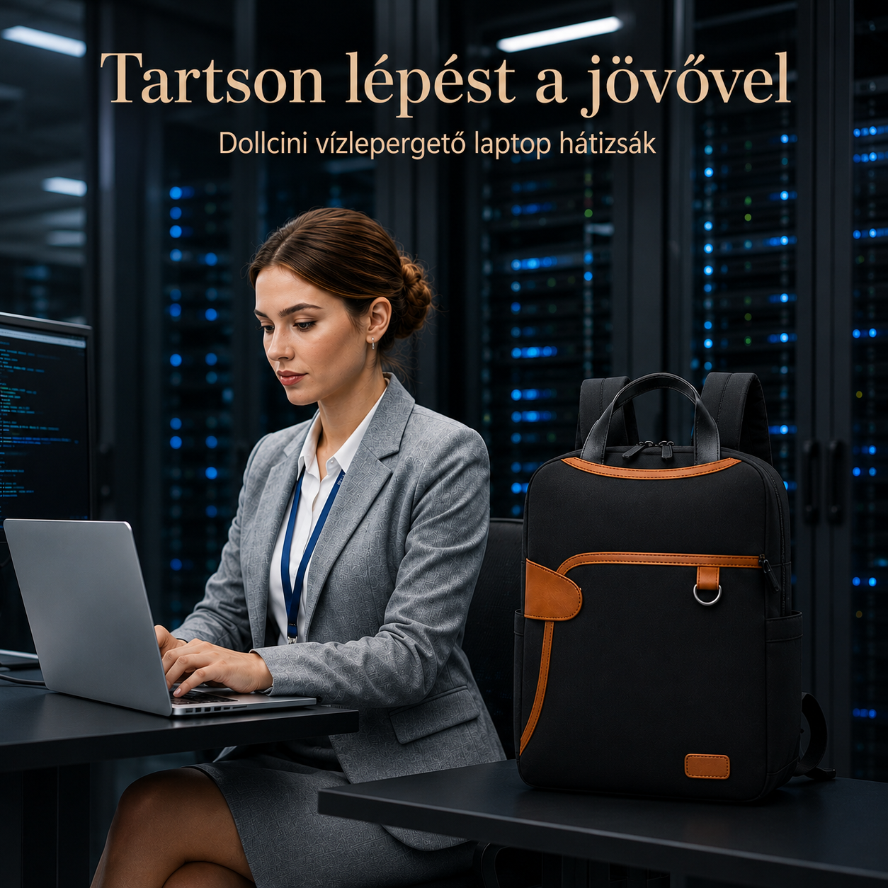 Dollcini Vízálló Laptop Hátizsák 13.3”-os Laptophoz – Elegáns és Kompakt