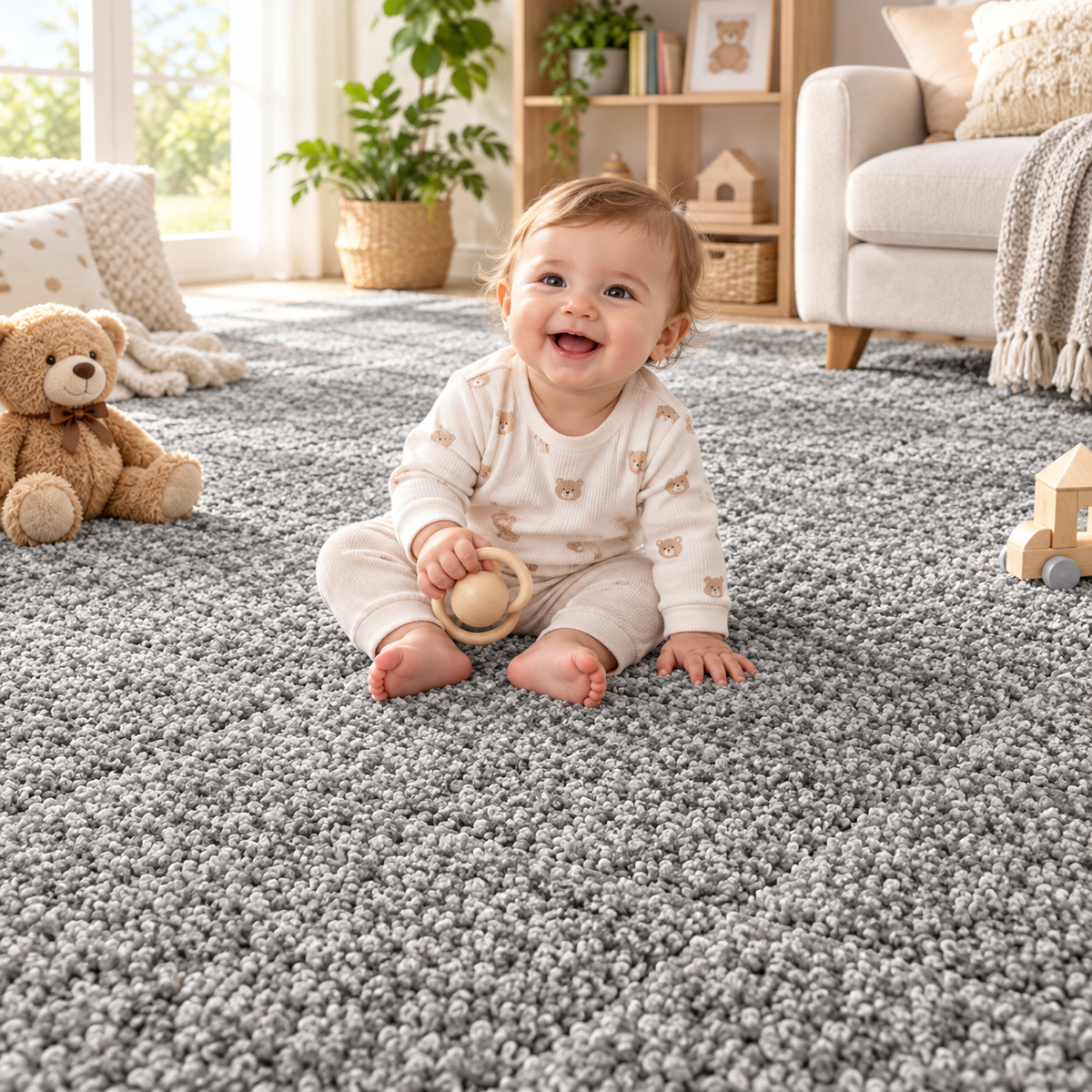 Dollcini Home 5-Piece Foam Carpet – Soft, Fluffy Puzzle Mat