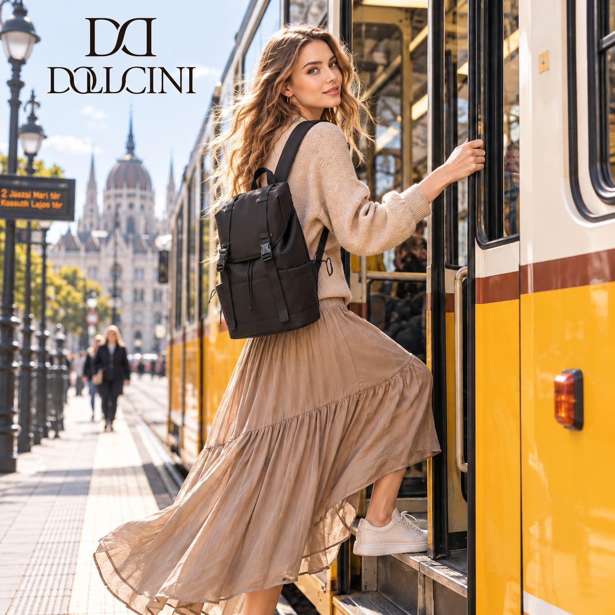 Dollcini Men's Stylish Backpack – Water and Scratch Resistant Travel Backpack