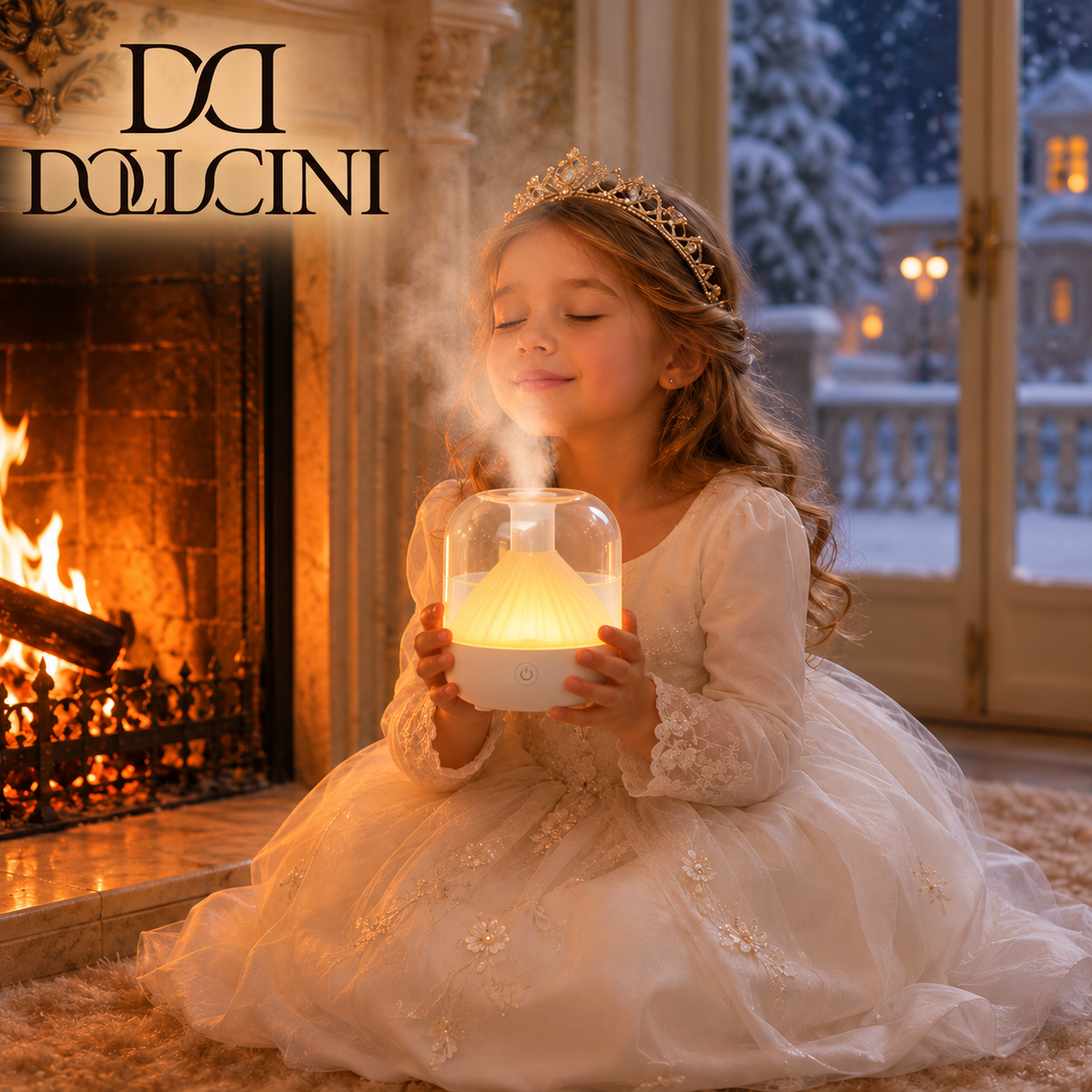 Dollcini Otthon Párásító – Melegfényű Aromaterápiás Illóolaj Diffúzor Dekor