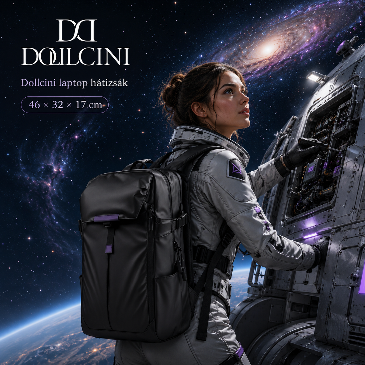 Dollcini Laptop Hátizsák – Vízálló, Nagy Kapacitású, 15.6” Laptophoz, Modern és Praktikus (Uniszex)