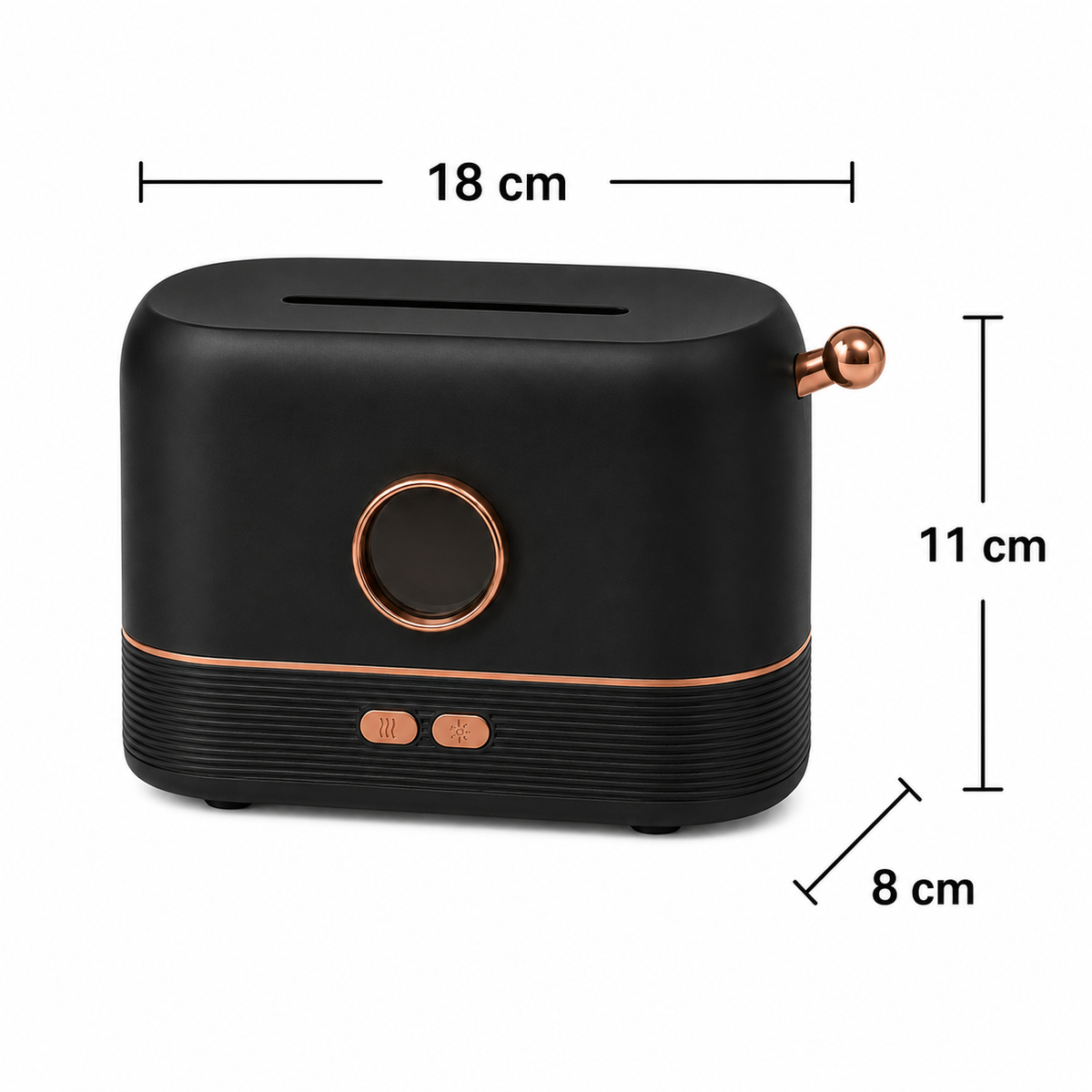 Dollcini Home Flame Humidifier – Quiet Aroma Diffuser, 200 ml