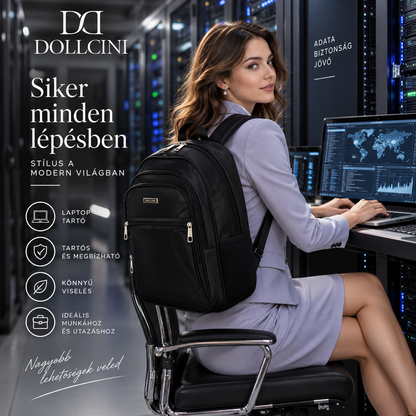 Dollcini MetroTech Uniszex Laptop Hátizsák – Utazóhátizsák, 17"-os Laptophoz, 7 Változat