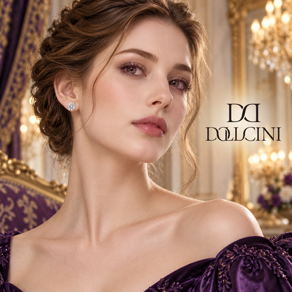 Dollcini, premium moissanitni natikači uhani – sijoč okrogel brus, 1 karat, nakit iz srebra S925