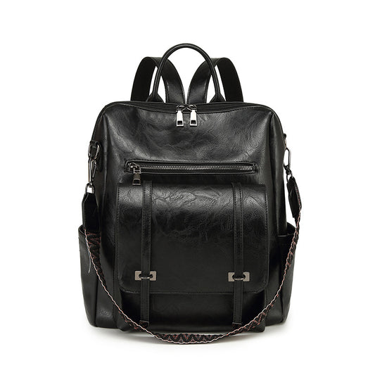 Rucsac și geantă de umăr retro pentru femei Dollcini, din piele ecologică lucioasă