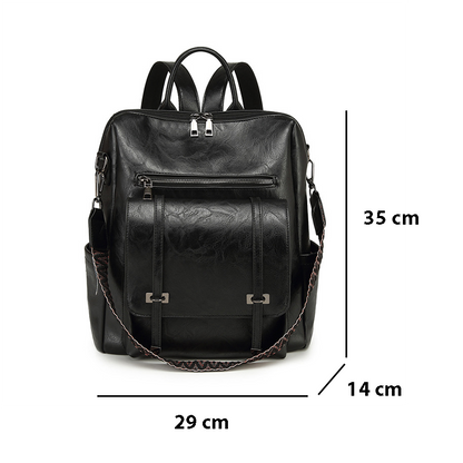Dollcini Rucsac și Geantă de Umăr Retro European–American pentru Femei – Mai Multe Compartimente, Piele Ecologică, Pentru Uz Zilnic