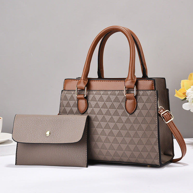women's handbag, brown, large, faux leather, with a zip detail, variant