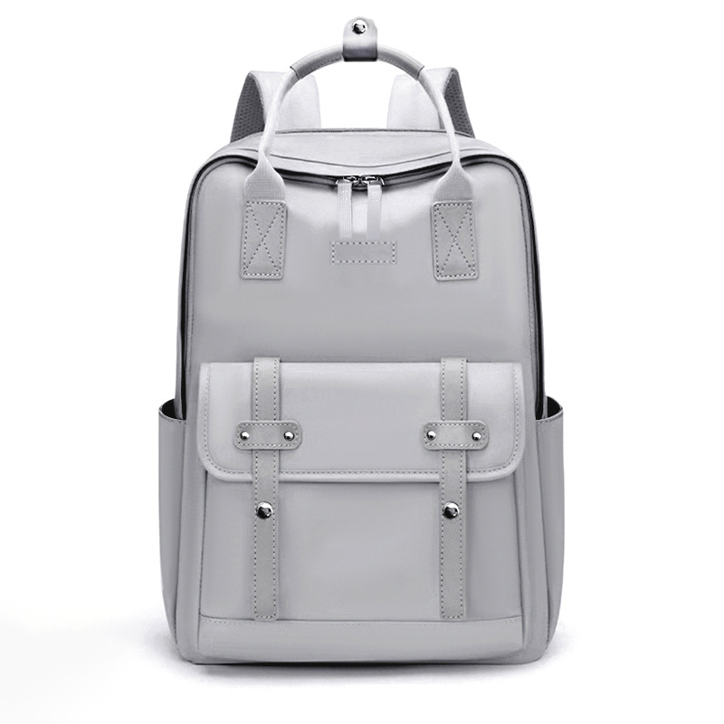 Rucsac de laptop unisex, business, extensibil, gri, Dollcini, pentru laptop de 16 inci