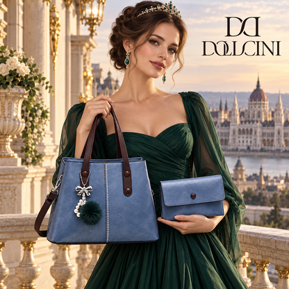 Dollcini Ženska delovna torbica komplet – umetno usnje ročna torba z denarnico