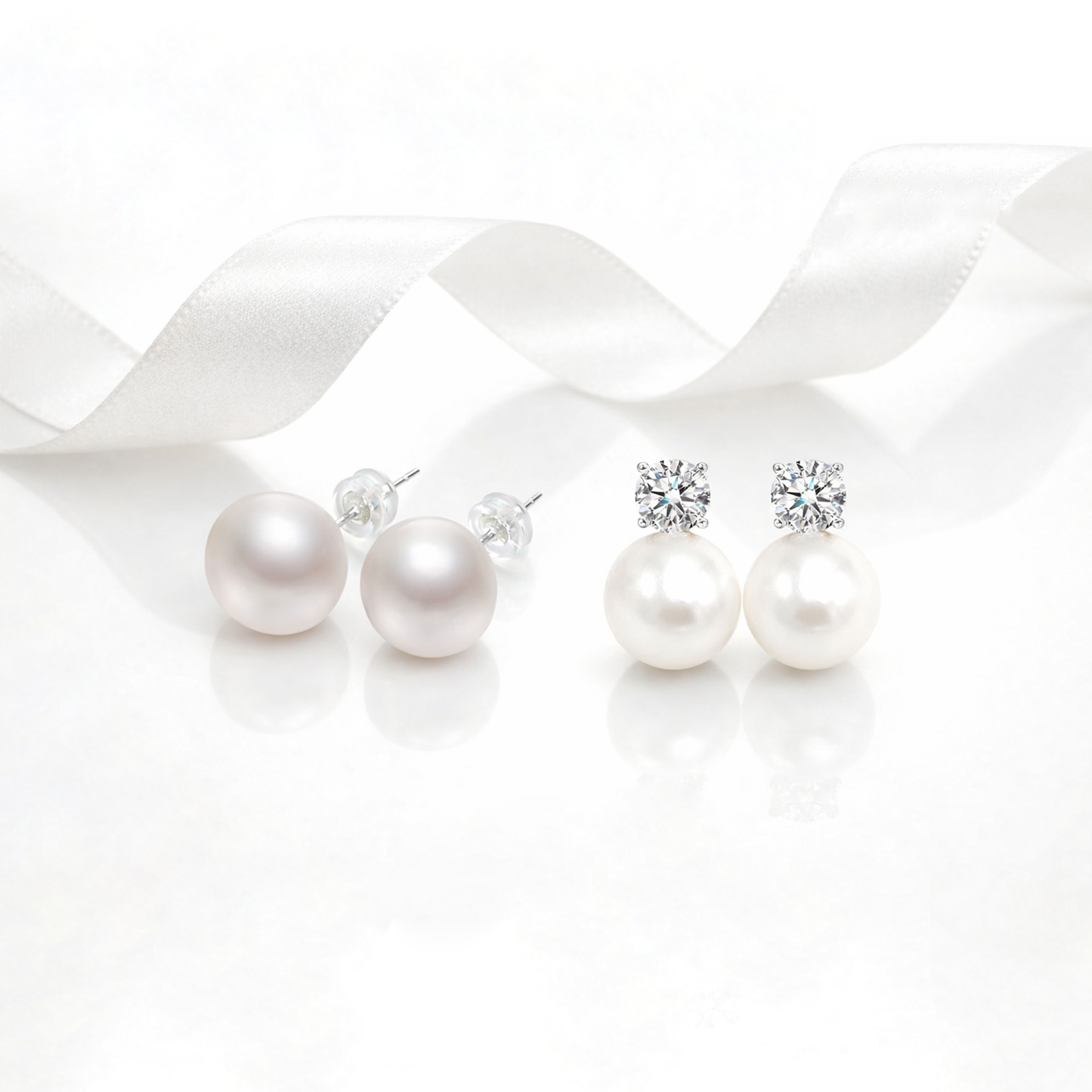 Dollcini Elegance Pearl Cercei – Cercei clasici cu perle și diamante