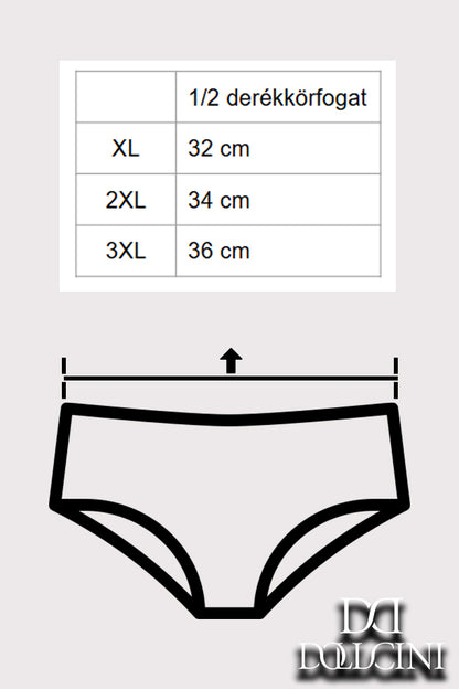 Dollcini ,Magas derekú női bugyi ,95% Pamut + Spandex-Többszínű, 6 db-os Csomag,69482