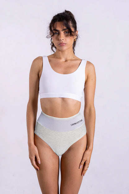 Dollcini Magas Derekú, Női Menstruációs Bugyi Szett - 95% Pamut, Szivárgásmentes, 3 db-os Csomag