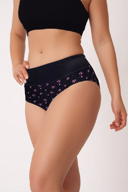 Dollcini ,Magas derekú női bugyi ,95% Pamut + Spandex-Többszínű, 6 db-os Csomag,2072