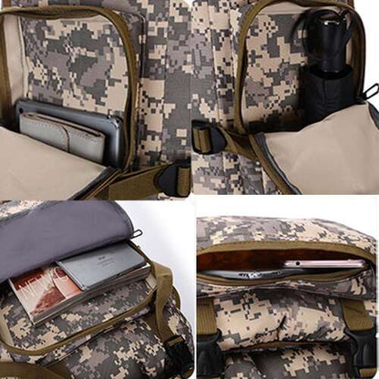 Dollcini Katonai Stílusú Férfi Túrahátizsák – 80L, Vízálló