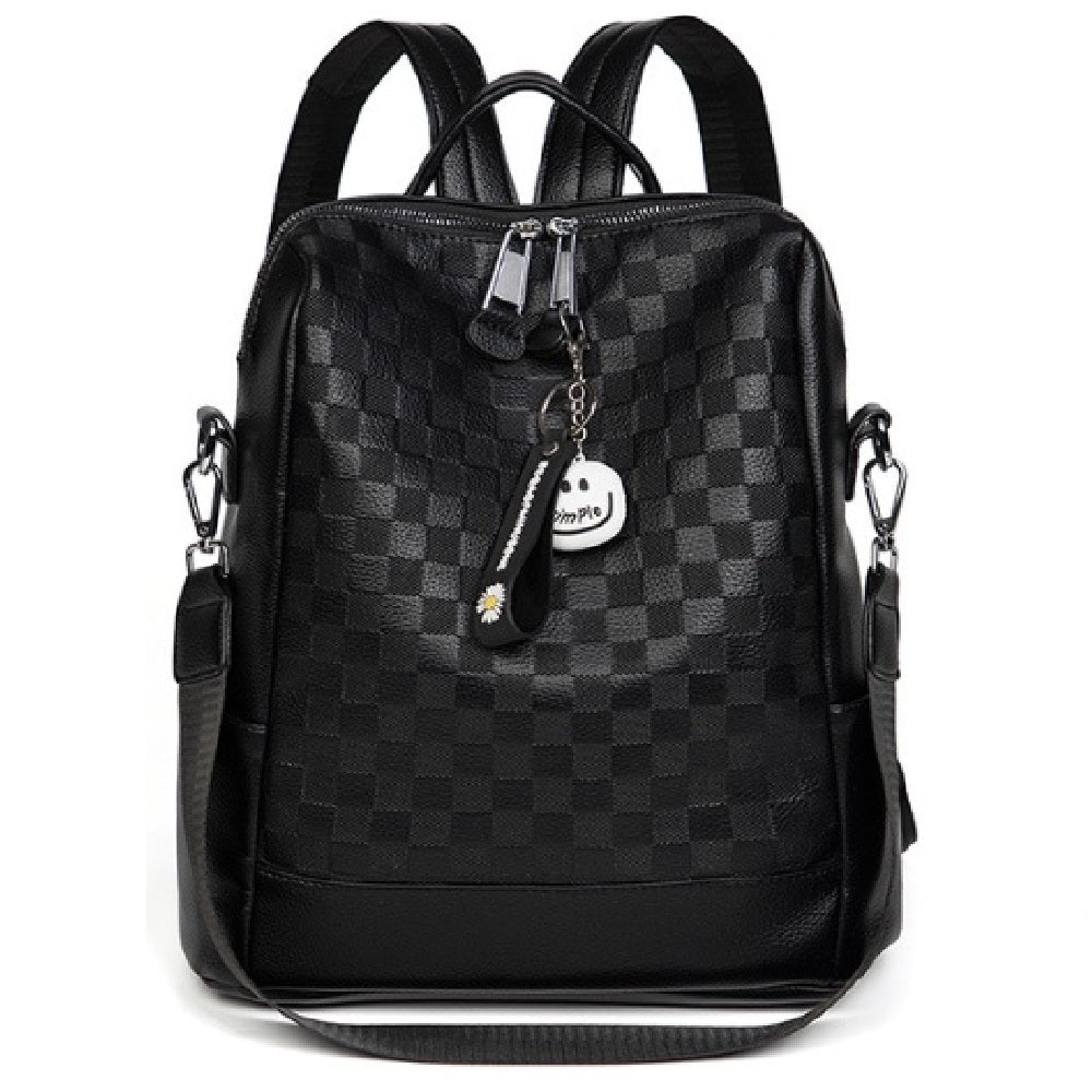 alt
Dollcini rucsac compact de damă din piele ecologică, negru, cu model în carouri, cu buzunar frontal cu fermoar