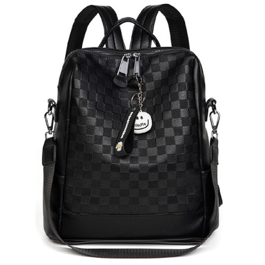 alt
Dollcini rucsac compact de damă din piele ecologică, negru, cu model în carouri, cu buzunar frontal cu fermoar