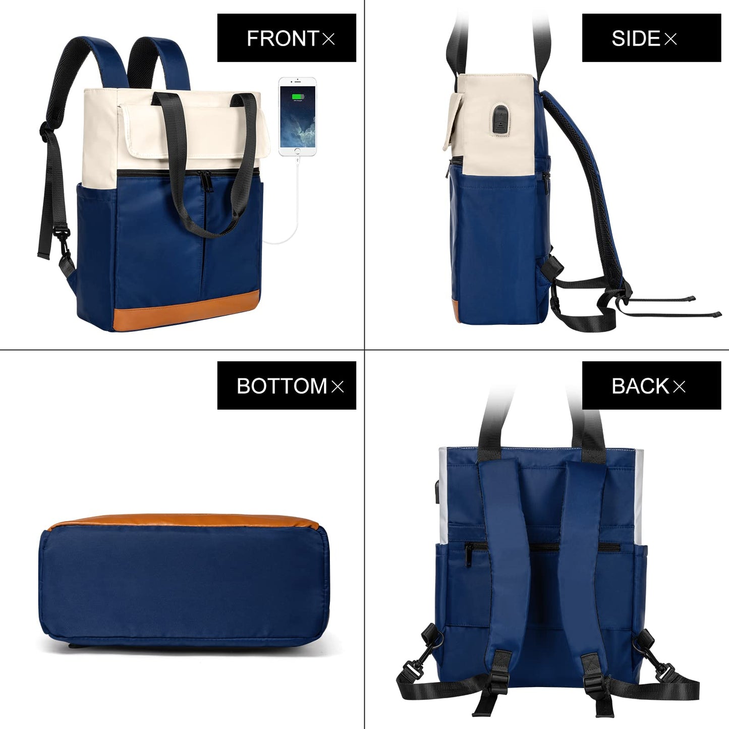 Dollcini Rucsac de damă la modă – Multifuncțional, geantă de laptop impermeabilă