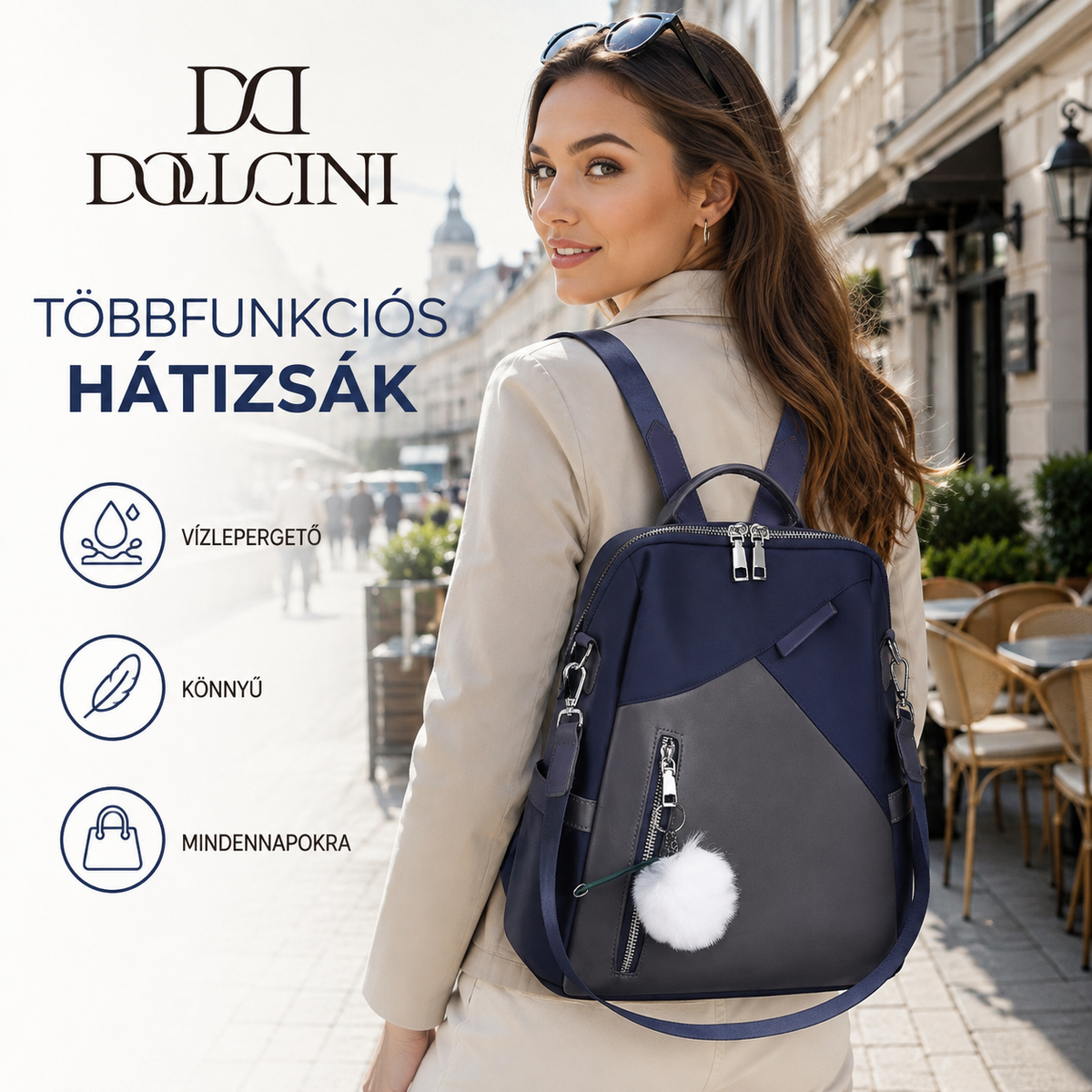 Dollcini Alkalmi Női Hátizsák – Praktikus és Tartós Utazáshoz