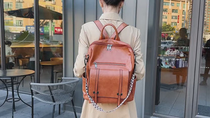 Dollcini Rucsac și Geantă de Umăr Retro European–American pentru Femei – Mai Multe Compartimente, Piele Ecologică, Pentru Uz Zilnic
