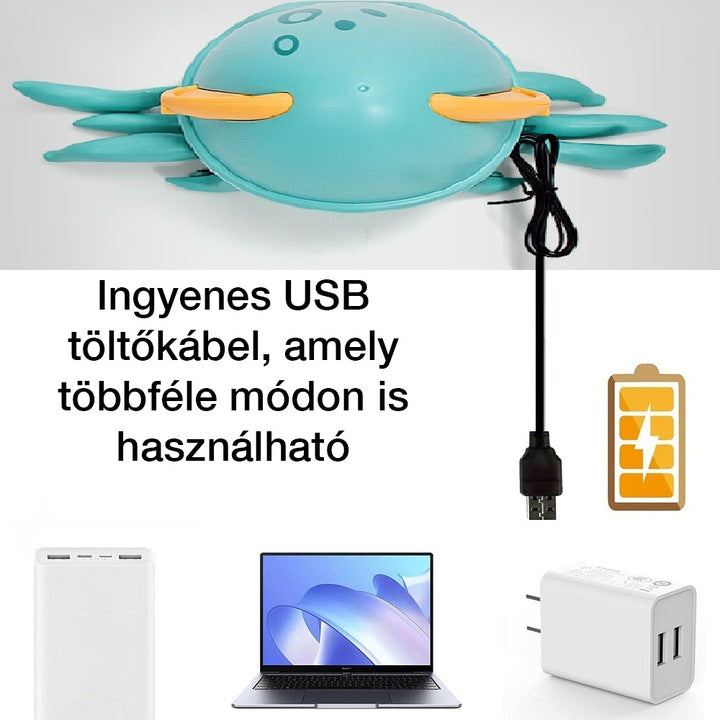 Dollcini Zenélő Mászó Polip Játék – LED Fényekkel, USB-s