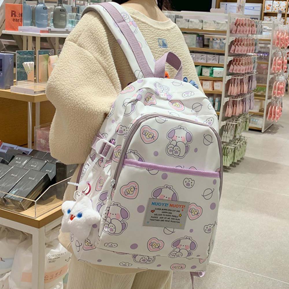 rucsac de școală, mov, din nylon, impermeabil, variantă