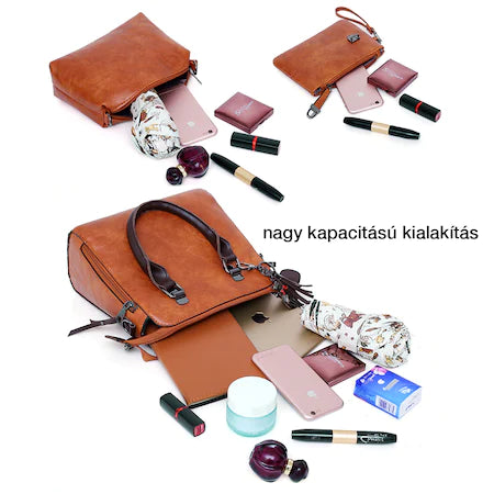Dollcini 4 Részes Műbőr Táskaszett – Kézitáska és Válltáska